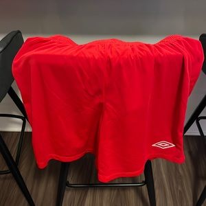 Red Umbro Soccer Shorts